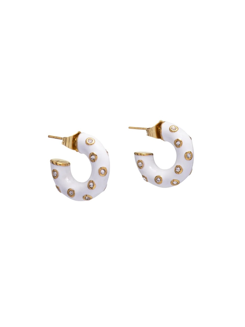 Enamel Embellished Hoop Earrings by Mayamar